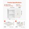 White 3-Drawer Lockable Wooden File Cabinet with Power Strip and Adjustable Shelves on Wheels